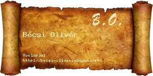 Bécsi Olivér névjegykártya